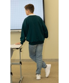 Uždaras, turkio spalvos mokyklinis džemperis vyresniems