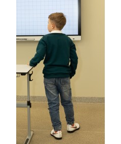 Uždaras, turkio spalvos mokyklinis džemperis